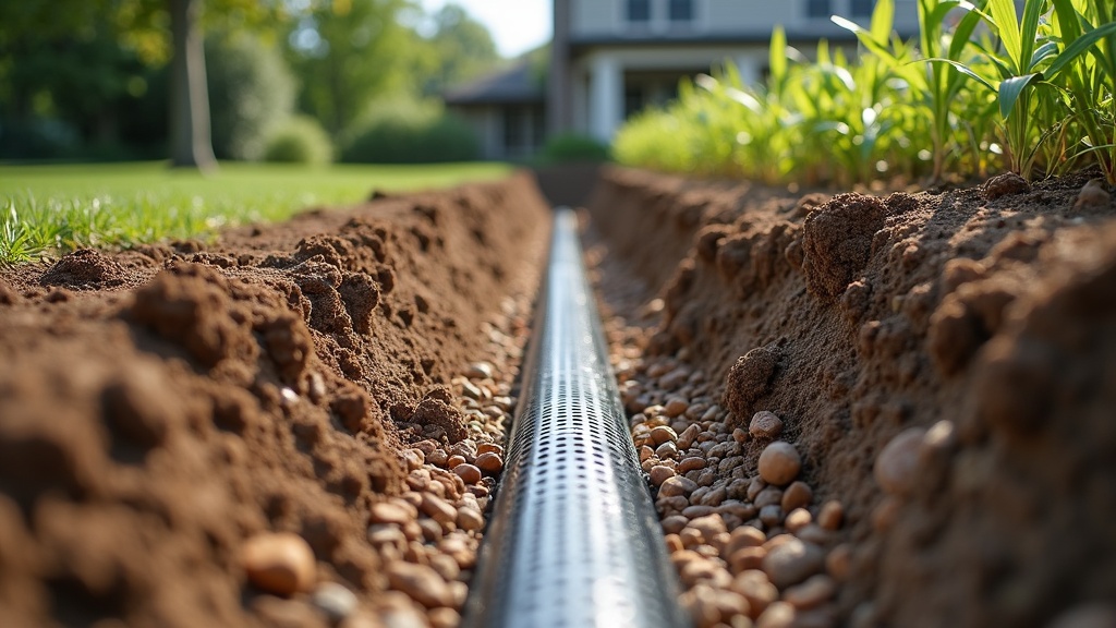 French drain installation